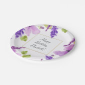 紫の水かわいらし色フローラ ペーパープレート (アングル)
