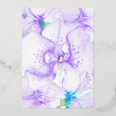 紫の水の色のオーキッドドラゴンフライキンセアニェラ 箔招待状 (裏面)