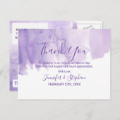 紫の水の色のスプラッシュありがとう ポストカード (正面/裏面)