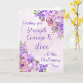 紫の水彩の花が早くカードアップ カード (黄色い花)