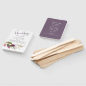 紫の水彩の葉の秋の結婚式 ハンドファン (組立なし)