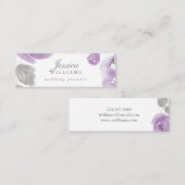 紫の水彩バラフローラMini名刺 スキニー名刺 (正面/裏面)