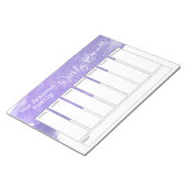 紫の水彩ブラシストロークウィークリープランナー ノートパッド (アングル)