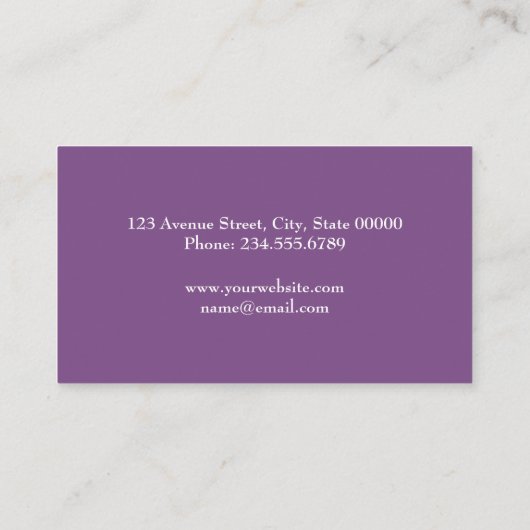 紫の水彩名刺 名刺 (裏面)