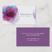 紫の水彩名刺 名刺 (正面/裏面)