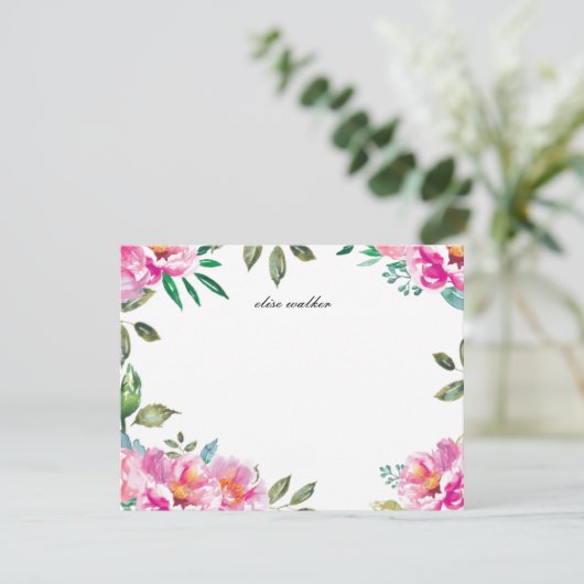 紫の水彩庭園|ひな形パーソナライズされた 招待状 (スタンド正面)