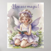 紫の水彩画の妖精　あなたは魔法使い！名言 ポスター (正面)