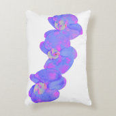 紫の水彩蘭絵画の熱帯花 アクセントクッション (正面(垂直))