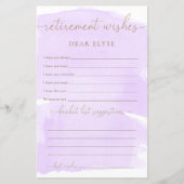 紫の水彩退職願い (正面)