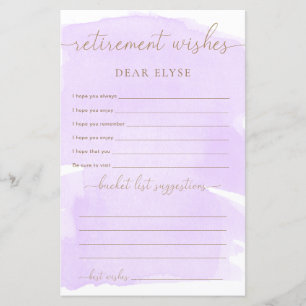 紫の水彩退職願い