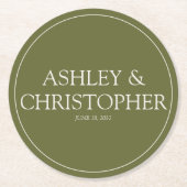 紫の水彩野花結婚の ラウンドペーパーコースター (正面)