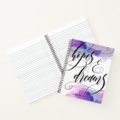 紫の水彩 – 希望と夢 – 名前 ノートブック (内部)