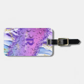 紫の水滴 |青と白グラデーション ラゲッジタグ (正面横)