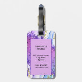 紫の水滴 |青と白グラデーション ラゲッジタグ (裏面縦)