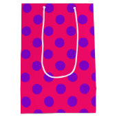 紫の水玉模様オンcerise ミディアムペーパーバッグ (裏面)