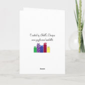 紫の水玉模様クリスマスウィッシュ シーズンカード (裏面)