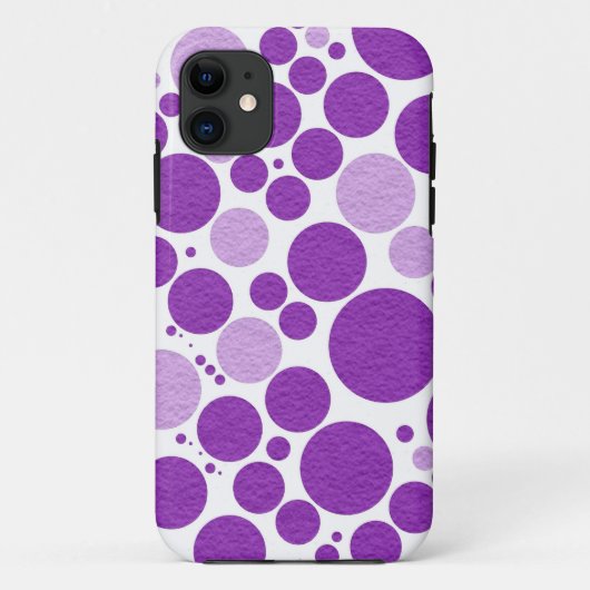 紫の水玉模様シームレスなテクスチャ壁の背景 Case-Mate iPhoneケース (裏面)