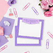 紫の水玉模様ハートを愛と抱擁で送信 ノートカード