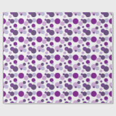 紫の水玉模様パターンのパーティーラップ ラッピングペーパー (フラット)