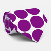 紫の水玉模様パターン(白) ネクタイ (ロール)