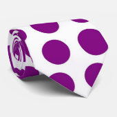 紫の水玉模様パターン（白） ネクタイ (ロール)