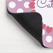 紫の水玉模様名inハートかわいい マウスパッド (コーナー)