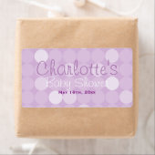 紫の水玉模様赤ちゃんシャワー水ボトルラベル ラベル (インサイチュ)