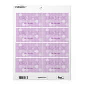 紫の水玉模様赤ちゃんシャワー水ボトルラベル ラベル (フルシート)