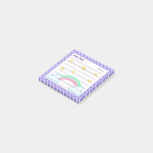 紫の水玉模様、かわいい星と虹3" x 3" ポストイット (アングル)