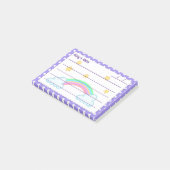 紫の水玉模様、かわいい星と虹4" x 3" ポストイット (アングル)