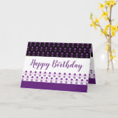 紫の水玉模様 カード (黄色い花)