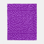 紫の水玉模様 フリースブランケット (正面)
