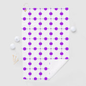 紫の水玉模様、水玉模様パターン、ドット点々のある、 ゴルフタオル (インサイチュ)