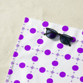 紫の水玉模様、水玉模様パターン、ドット点々のある、 ビーチタオル