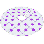 紫の水玉模様、水玉模様パターン、ドット点々のある、 ブラッシュドポリエステルツリースカート (アングル)