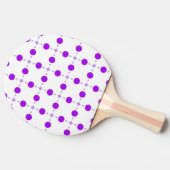 紫の水玉模様、水玉模様パターン、ドット点々のある、 卓球ラケット (横)