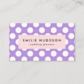 紫の水玉模様、水玉模様パターン、ドット点々のある、 名刺 (正面)
