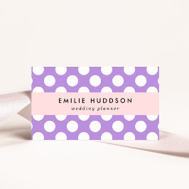 紫の水玉模様、水玉模様パターン、ドット点々のある、 名刺