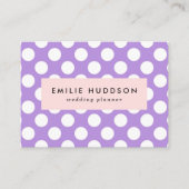 紫の水玉模様、水玉模様パターン、ドット点々のある、 名刺 (正面)