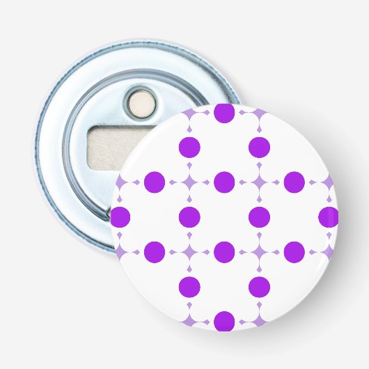 紫の水玉模様、水玉模様パターン、ドット点々のある、 栓抜き (正面)