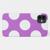 紫の水玉模様、水玉模様パターン、ドット点々のある、 Case-Mate iPhoneケース (裏面(横))