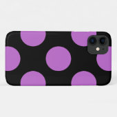 紫の水玉模様、水玉模様パターン、ドット点々のある、 Case-Mate iPhoneケース (裏面(横))