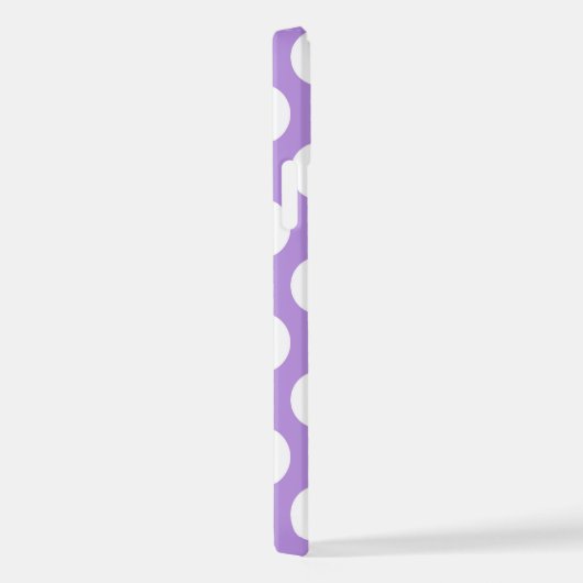 紫の水玉模様、水玉模様パターン、ドット点々のある、 iPhoneケース (右側面)