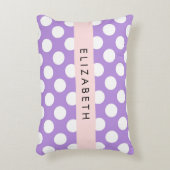 紫の水玉模様、水玉模様パターン、名前 アクセントクッション (正面(垂直))
