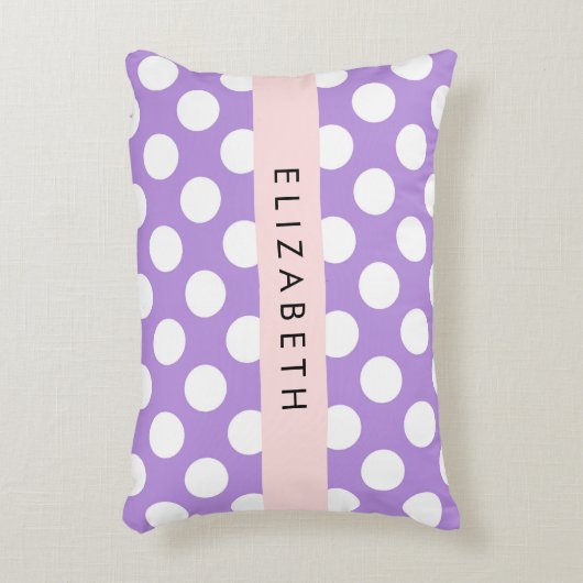 紫の水玉模様、水玉模様パターン、名前 アクセントクッション (正面(垂直))