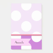 紫の水玉模様、水玉模様パターン、名前 ポストイット (正面)