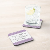 紫の水玉模様、水玉模様パター結婚ン、 コースター (右側)