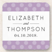 紫の水玉模様、水玉模様パター結婚ン、 コースター (正面)