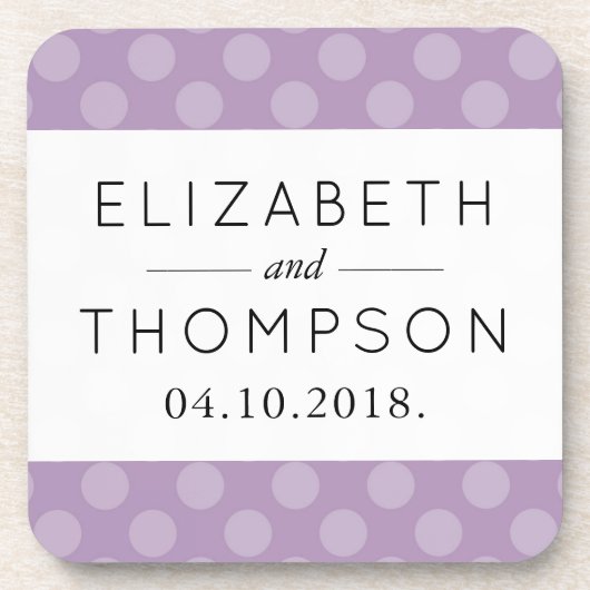 紫の水玉模様、水玉模様パター結婚ン、 コースター (正面)
