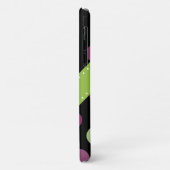 紫の水玉模様、緑の水玉模様、モノグラム Case-Mate iPhoneケース (裏面/左)